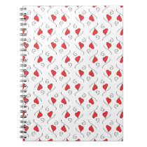 Red Love Hearts and Swirls Spiral Notebook notebooks