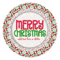 Red Love hearts Christmas Gift label Sticker