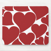 Red Love Hearts Mousepads