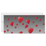 Red Love Hearts. Pattern. Rack Card Design