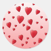 Red Love Hearts. Pattern. Sticker