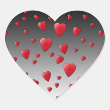 Red Love Hearts. Pattern. Sticker
