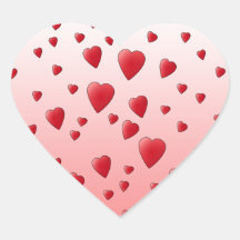 Red Love Hearts Pattern. Stickers