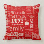 Red - Love, Joy and Happiness Throw Pillow