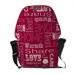 Red - Love, Joy and Happiness rickshaw messenger bags