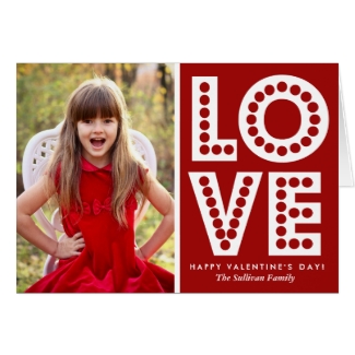 Red Love Marquee Valentine's Day Card