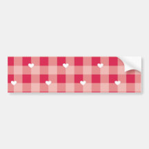 Red love pattern with hearts bumper sticker