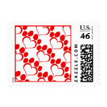 RED LOVE PAW PRINT ANIMALS CAUSES PETS CARING MOTI STAMPS
