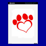 RED LOVE PAW PRINT ANIMALS CAUSES PETS CARING MOTI skins
