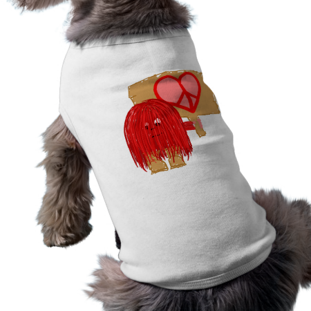Red love peace pet tee