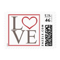 Red Love Postage Stamp
