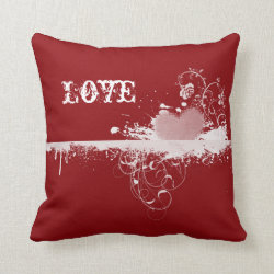 Red Love Valentine's Day Sweetheart Throw Pillow