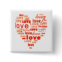 Red love word cloud pin