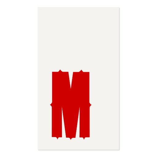 Red M Retro Typography Business Card