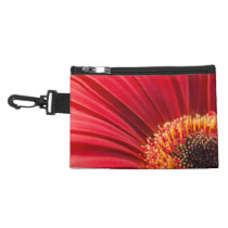 Red Macro Gerbera Daisy Flower Accessories Bag