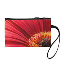 Red Macro Gerbera Daisy Flower Coin Purses