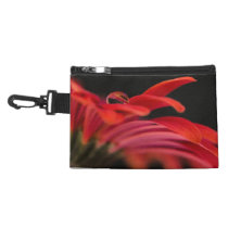 Red Macro Gerbera Flower Accessory Bags