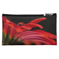 Red Macro Gerbera Flower Cosmetic Bag
