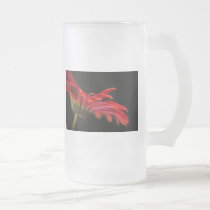 Red Macro Gerbera Flower Glass Mugs