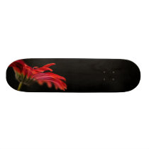 Red Macro Gerbera Flower Skate Board Deck