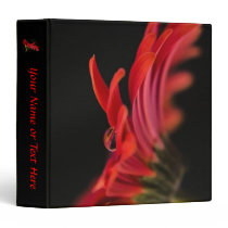Red Macro Gerbera Flower Vinyl Binder