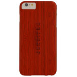 Red Mahogany Wood Grain Pattern Look Barely There iPhone 6 Plus Case