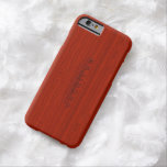Red Mahogany Wood Grain Pattern Look Barely There iPhone 6 Case