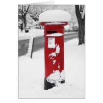 Red Mail Box in Snow Card