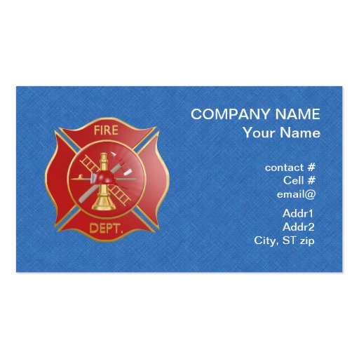 Red maltese  firefighting cross business card templates (front side)