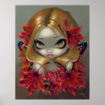 Red Maple Fairy ART PRINT autumn leaves fantasy posters