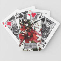 Red Maple Keys Botanical Natural Fathers Day playing cards