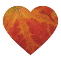 Red Maple Leaf Heart Sticker