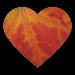 Red Maple Leaf Heart Sticker