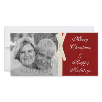 Red Marble w/Ribbon Photo Card