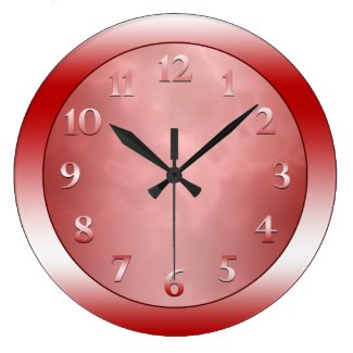 Red Marbled Classic Large Clock