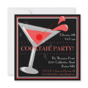Red Martini Cocktail Party Invitation