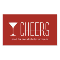 Red martini corporate logo event drink ticket business cards