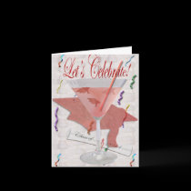 Red Martini Graduation Invitation cards