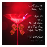 Red Martini Womans Any Number Birthday Party Invites