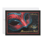 Red  Mask Masquerade Sweet 16 Party Invitation