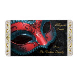 Red Masquerade Mask  Halloween Baking Label