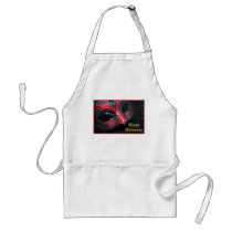 Red Masquerade Mask Halloween Kitchen Apron