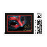 Red Masquerade Mask Halloween Party Postage
