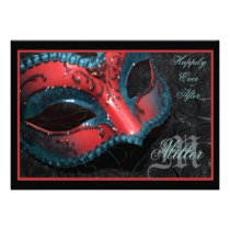Red Masquerade Renaissance Wedding Invitation