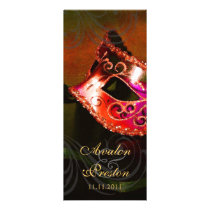 Red Masquerade  Wedding Program Invitation
