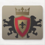 Red Medieval Lion Heraldry Mousepad