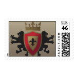 Red Medieval Lion Heraldry Postage Stamps