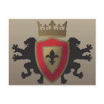 Red Medieval Lion Heraldry Postcard