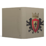 Red Medieval Lion Heraldry School Binder