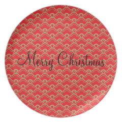 Red Melamine Christmas Plates